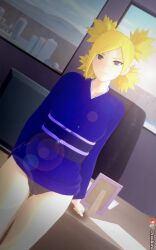 1girls 3d arm_support bare_legs bare_thighs before_sex black_panties blonde_hair boruto:_naruto_next_generations breasts chair computer curvaceous curvy curvy_female curvy_figure desk female female_only hokage_office indoors inviting inviting_to_sex kimono kimono_lift koikatsu light-skinned_female light_particles light_skin looking_at_viewer mature mature_female milf naruto_(series) offering offering_to_viewer office otsukira panties pantsu paper photo photo_(object) presenting presenting_self quad_tails sash smile smiling smiling_at_viewer solo solo_female solo_focus sunlight table teal_eyes temari tied_hair underwear wide_hips