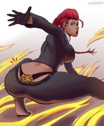 2d ass butt_crack capcom crimson_viper female female_focus female_only milf red_hair street_fighter thong void000018
