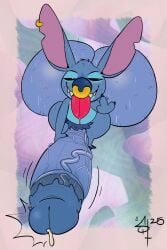alien balls beckoning big_balls big_ears big_penis blue_body blue_fur bodily_fluids body_hair claws disney ear_piercing facial_piercing fur genital_fluids genitals gesture grin hairy_balls hi_res huge_balls huge_cock hyper hyper_balls hyper_genitalia hyper_penis lilo_and_stitch looking_at_viewer looking_up male motion_lines nose_piercing penis piercing precum pubes septum_piercing sharp_teeth short_stack smile smug solo stankbank stitch_(lilo_and_stitch) teeth throbbing throbbing_penis tongue tongue_out vein veiny_penis
