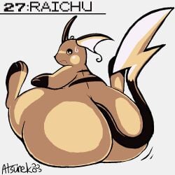 atsuinekowo big_ass bottom_heavy bubble_butt furry huge_ass pokemon pokemon_(species) raichu tagme thick_thighs wide_hips
