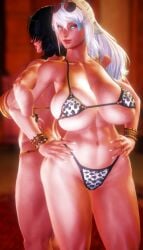 1girls 2girls 3d abs athletic athletic_female big_breasts breasts female final_fantasy final_fantasy_xiv huge_breasts large_breasts multiple_girls oc tagme