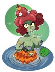 1girls bapzey_bot_(artist) breasts female girls_only large_breasts neptuna_(pvz) plants_vs_zombies plants_vs_zombies:_heroes popcap_games pvz pvz_heroes siren tagme view water zombie_girl