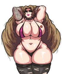 belly bikini female huge_breasts limbus_company littleteze project_moon rodion_(limbus_company)