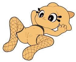 adult_(lore) alpha_channel anthro biped bonita_(gaturo) bottomless clothed clothing eyelashes female fishnet_clothing fishnet_legwear flat_chested gaturo genitals hi_res lagomorph legwear leporid lying mammal on_back pupils rabbit smile solo spread_legs spreading thick_thighs vulva