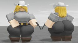 1girls 3d 3d_(artwork) 3d_model 3d_render ass ass_bigger_than_head background baseplate blonde_female blonde_hair blonde_hair_female boots breasts breasts_bigger_than_head bubble_ass bubble_butt caffinatedbuns charlotte_(dead_ahead) clothed clothed_female clothes clothing curvaceous curvaceous_female curvaceous_figure curves curvy curvy_body curvy_female curvy_figure curvy_milf curvy_thighs dead_ahead female female_focus female_only gun hat large_ass large_breasts large_butt large_hair light-skinned_female light_skin long_hair looking_at_viewer milf police police_hat police_officer police_uniform policewoman revolver roblox robloxian solo solo_female solo_focus standing thick thick_ass thick_butt thick_legs thick_thighs tits_bigger_than_head weapon