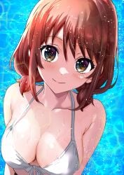 1girls bikini breasts female girls_band_cry iseri_nina light-skinned_female light_skin makaichance red_hair solo solo_female toei_animation upper_body