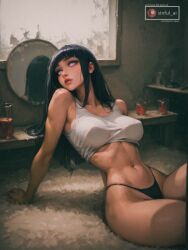 1girls ai_generated aisinful ass ass big_ass big_breasts big_butt black_hair breasts covered_nipples female female_only hi_res hyuuga_hinata hyuuga_hinata large_ass large_breasts medium_breasts naruto naruto_(classic) naruto_(series) naruto_shippuden navel solo thick_thighs thighs thong wide_hips