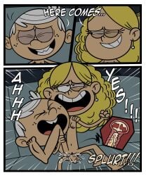 1girl1boy accurate_art_style age_difference blonde_female blonde_hair breasts car_sex climax completely_nude completely_nude_female cum_inside cum_together dialogue female lincoln_loud male moaning moaning_in_pleasure naked_female nickelodeon nickelodeon_animation_studio pleasure_face squirting taki8hiro the_loud_house white_hair whitney_(the_loud_house)