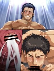 2boys abs arm_hair ass ass_cleavage ass_up balls bara beard beefy biceps big_areola big_balls big_breasts big_penis black_hair blowjob blowjob_face blush breasts bright_light brown_hair censor_bar censored censored_penis chest_hair closed_eyes completely_nude cum cum_explosion cum_fountain cum_in_mouth cum_in_throat cum_inside cum_splatter cum_string cum_trail daddy deepthroat dilf duo ejaculation erection excessive_cum excessive_pubic_hair fellatio foreskin frown gay grin hi_res huge_cock hunk indoors intense_orgasm internal internal_cumshot kneeling_oral_position long_penis looking_pleasured low-angle_view male male/male male_breasts male_only manly mature_male medium_hair murakami_tarosu muscles muscular muscular_arms muscular_male mustache_stubble nakadashi narrowed_eyes navel oppai oral oral_penetration oral_sex orgasm original original_character pecs penis penis_bigger_than_head pointless_censoring pubic_hair red_eyes retracted_foreskin round_ass semen sex sideburns six_pack standing steam steamy_breath sweat sweatdrop thick_eyebrows thick_penis thisarmor tough_guy triceps uncircumcised uncut veiny_arms veiny_penis wince yaoi