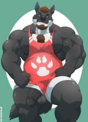 2022 absurd_res anthro areola artist_name balls barazoku beard biceps big_chest big_muscles big_penis biped brown_eyes brown_hair canid canine canis chest_tuft clothed clothed_anthro clothed_male clothing facial_hair fingers fist flaccid front_view fur genitals glans grey_body grey_fur hair hi_res humanoid_genitalia humanoid_hands humanoid_penis looking_at_viewer looking_down male mammal musclegut muscular muscular_anthro muscular_arms muscular_legs muscular_male nex_anima_canis nipples pecs penis penis_poking_out pinup pose seductive shaded shirt short_hair simple_background smile smirk solo tank_top text topwear tuft tylerstark vein veiny_penis white_body white_fur wolf