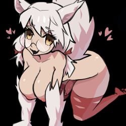 1futa animal_ears areolae big_breasts black_background canine_penis fanart functionally_nude_futa futa_only futanari glasses heart heart_symbol hearts_around_head monster_girl nefertari216 nipples on_all_fours open_mouth ribbons silver_hair solo_futa tail tales_of_androgyny thick_thighs torn_thighhighs twintails wereslut_(tales_of_androgyny) yellow_eyes