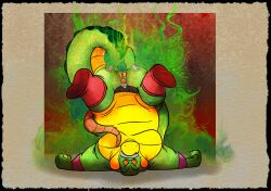 2025 absurd_res alligator alligatorid anthro belly biped brok_(brok_the_investigator) brok_the_investigator cowcat_games crocodilian duo green_body hi_res humanoid_hands joesanchez male mammal moobs murid murine overweight overweight_male rat reptile rodent scalie smelly squealers_chief stinkface