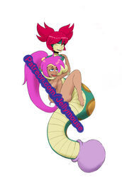 ahe_gao big_breasts breasts censored elf humanoid jellymouse lamia looking_pleasured reptile scalie shantae shantae_(character) snake tuki_(shantae) video_games