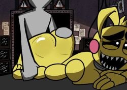 1boy 1boy1girl 1girls 2d 2d_(artwork) big_ass big_penis bouncing_ass chica_(fnaf) doggy_style duo exposed_ass exposed_pussy female female_penetrated fingers five_nights_at_freddy's five_nights_at_freddy's_2 from_behind_position grey_body grey_skin hand_on_arm hand_on_ass hand_on_butt human human_on_robot lips lipstick looking_at_viewer luthrax male moaning moaning_in_pleasure penetration penis penis_in_pussy robot robot_girl security_guard shorter_than_30_seconds sound tagme toy_chica_(fnaf) vaginal_penetration vaginal_sex video video_games white_eyes yellow_body yellow_skin