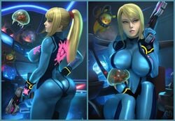 1girls 3d 3d_(artwork) ass banskinator big_ass big_breasts blonde blonde_hair blue_eyes bodysuit breasts clothed covered_navel dat_ass erect_nipples female female_focus gun jigglypuff large_breasts metroid metroid_(creature) navel nintendo pikachu pokemon pokemon_(species) ponytail samus_aran sitting skin_tight smile solo_female solo_focus spandex urbanator zero_suit zero_suit_samus