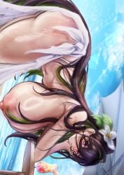bent_over from_side gigantic_breasts goddess_of_victory:_nikke guilty_(nikke) guilty_(wave_of_disbelief)_(nikke) thick_thighs wide_hips
