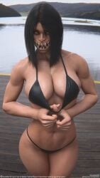 1girls athletic_female big_breasts looking_at_viewer mileena shizzyzzzzzz