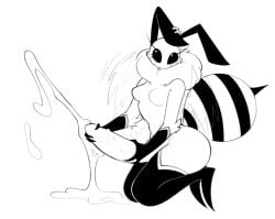1futa abdomen antennae antennae_(anatomy) anthro bee black_eyes breasts cum excessive_cum flapping_wings futanari insect_wings insects masturbation penis puppysnackz thighs veiny_penis