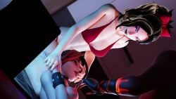 goth goth_girl haylee_skye_(fortnite) helsie_(fortnite) tagme threesome yazz_3d
