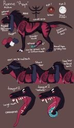 alternate_version_at_source black_body black_fur black_markings black_penis blue_penis fangs feral floppy_ears fur genitals hi_res knot male male_feral markings no_pupils open_mouth penis rayliicious red_body red_fur red_nose red_penis ronni_(rayliicious) side_view solo striped_genitalia striped_penis stripes teeth tentacle tentacle_tongue tongue tongue_out white_eyes