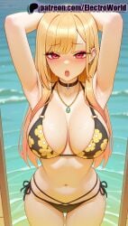 1girls 2025 ai_generated armpits artist_name big_breasts big_breasts big_chest bikini black_bikini blonde_hair blush breasts breasts breasts bust busty chest choker ear_piercing earrings electroworld female hi_res high_quality high_resolution highres jewelry kitagawa_marin large_breasts leopard_print long_hair looking_at_viewer navel necklace ocean open_mouth patreon patreon_username piercing pool poolside side-tie_bikini side-tie_panties solo sono_bisque_doll_wa_koi_wo_suru stable_diffusion swimsuit water watermark wet