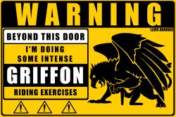 warning sign person from mythology by lluisabadias