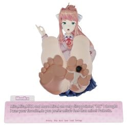 1boy 1boy1girl 1girls bow brown_hair brunette_hair doki_doki_literature_club feet femdom foot_fetish foot_focus foot_fuck foot_fucking foot_play foot_worship footdom footjob giantess humping_foot jealous jinoo77707806 jinouga97 mc_(doki_doki_literature_club!) miside monika_(doki_doki_literature_club) solejob soles_fetish