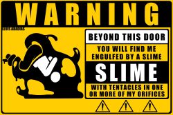 absurd_res ambiguous/ambiguous ambiguous_gender ambiguous_penetration bulge duo hi_res humanoid lluisabadias penetration sex simple_background slime tagme tentacle tentacle_sex text warning_sign