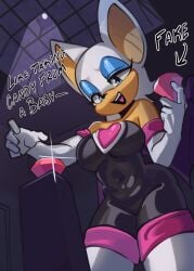 1girls anthro bat_ears bat_girl blue_eyes blue_eyeshadow busty english_text hips jewel moxydraws rouge_the_bat sonic_(series) sonic_the_hedgehog_(series) thighhighs white_fur