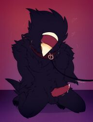 1boy bird blindfold deltarune leash male male_only solo swatch_(deltarune) swatchling_(deltarune) transpamlove