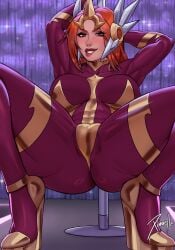 abs ass ass athletic athletic_female big_ass big_breasts big_butt big_thighs biting_lip breasts breasts female female_only huge_ass huge_breasts huge_butt huge_thighs league_of_legends leona_(league_of_legends) light-skinned_female light_skin looking_at_viewer massive_ass massive_breasts massive_butt massive_thighs muscular muscular_female orange_eyes orange_hair thick thick_ass thick_legs thick_thighs thighs xinaelle