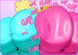 2girls ass_clapping ass_focus bent_over huge_ass tagme voluptuous
