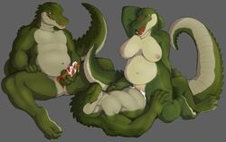 2018 anthro blush breasts crocodile crocodilian cum erection female group male male_penetrating nipples nude penetration penis reptile scalie sex straight the-narutoshi vaginal_penetration