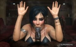 1boy 1girls absolute_cinema ada_wong asian asian_female black_hair black_hair_female blowjob chinese chinese_female clothed clothed_female dark-skinned_male dark_skin fellatio female female_focus light-skinned_female light_skin male male_pove meme queen_of_spades queen_of_spades_symbol queen_of_spades_tattoo resident_evil supernovax