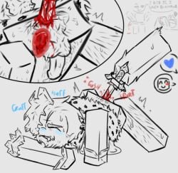 1boy 1other ass_focus ass_up beard block_tales blocky_body blood blood_drip body_hair cape cross_section cruel_king_(block_tales) dagger disembodied_hand face_down face_down_ass_up gore hairy_anus hairy_ass hairy_legs happy_trail ice icicle king masochism meme_reference old old_male older_male painful_anal painful_penetration player_(block_tales) pubes roblox roblox_game robloxian royalty self_upload simple_background smashck weapon weapon_penetration xray_view