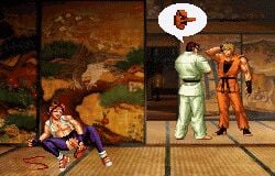 animated animated_gif art_of_fighting family father_and_child female_masturbation gif hiding japanese_mask king_of_fighters king_of_fighters_xi masturbating_while_hiding mugen pixel pixel_animation question_mark ryo_sakazaki snk tagme takuma_sakazaki tengu tengu_mask yuri_sakazaki