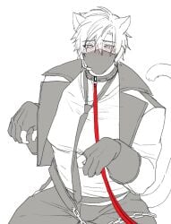 13_thirteen 1boy animal_ears animal_tail bara bara_tiddies bara_tits barazoku big_pecs big_thighs bitch_bara blush blush cat_ears cat_tail catboy compass_(game) curvy curvy_figure cute femboy gay hekigo kawaii leash leashed_collar leashed_male male mask masked_male muscular muscular_male muscular_thighs pecs pectorals seductive tagme thighhighs twink twunk white_hair white_skin wholesome yaoi