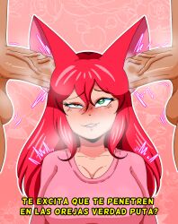 2boys1girl ear ear_penetration excited excited_female female female_penetrated heterochromia netsuki red_hair richie virtual_youtuber vtuber