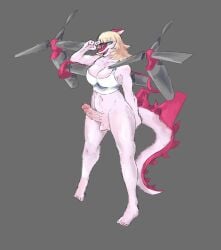 airborne big_breasts big_penis blonde_female blonde_futa blonde_hair blue_eyes bottomless bully dick dickgirl dinosaur female furry furry_futa furry_only futa_focus futa_furry futa_only futanari i_wani_hug_that_gator! intersex mia_moretti_(iwhtg) morko_polo muscular muscular_futa parasaurolophus penis pink_skin scalie snoot_game tail thick_thighs white_t-shirt