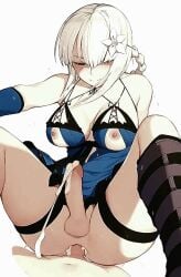 2d cum cum_while_penetrated domination futa_only futa_penetrating futanari futasub intersex kaine_(nier) male male_on_futa male_penetrating milk nier_(series) nier_replicant penetration pepper0 petite small small_breasts small_cock submissive third-party_edit