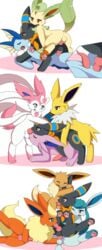 11boys all_nine_eeveelutions anal anal_sex animal_genitalia animal_penis anus ball_licking balls blush clothed clothing duo eevee eeveelution erection espeon face_fucking face_mounting facefuck fangs fellatio feral feral_on_feral flareon gay genital_slit glaceon group group_sex hand_on_head happy_sex jolteon km-15 knot leafeon male male_penetrating nintendo open_mouth oral oral_penetration orgasm paw_on_head penetration penis pokemon pokemon_(species) raised_leg scarf sex simple_background slit smile spitroast sucking sylveon threesome tongue tongue_out umbreon vaporeon video_games yaoi