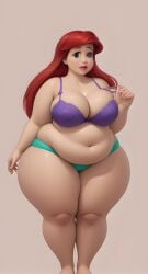 ai_generated ariel ariel_(the_little_mermaid) bbw big_body large_breasts the_little_mermaid