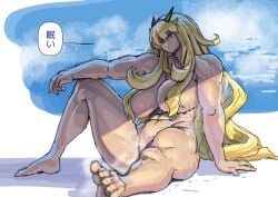 barghest_(gawain)_(fate) breasts fate_(series) female muscular muscular_female naked sashizume_soutarou sasizume_s sitting