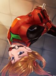 ass asuka_langley_sohryu ball_gag bondage bound drawfagmona female female_only femsub fully_clothed gag gagged neon_genesis_evangelion plugsuit rope shiny_clothes tight_clothing