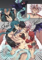 anal anal_sex big_pecs cuppydraws double_penetration dragon_tail gay grope groping groping_from_behind groping_pecs jiyan_(wuthering_waves) long_hair looking_pleasured male male_focus male_only male_rover_(wuthering_waves) muscular muscular_male nipples partially_clothed pecs penetration penis_in_ass pleasure_face rover_(wuthering_waves) scar_(wuthering_waves) shirt_lift tail tight_clothing wuthering_waves yaoi