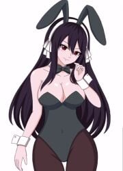 black_hair bunny_ears bunnysuit cleavage cosplay fairy_tail hfxpins ultear_milkovich