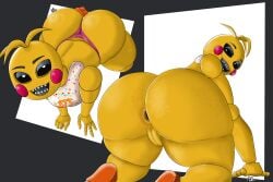 animatronic ass ass_focus asshole asshole_focus bib big_ass big_butt black_eyes butt_focus butt_freckles doggy doggy_style double_angle double_pose fat_ass fat_butt female_focus female_only five_nights_at_freddy's five_nights_at_freddy's_2 fnaf fnaf_2 freckles_on_ass freckles_on_butt icey_hotter_(artist) looking_at_viewer looking_back looking_back_at_viewer massive_ass massive_butt panties panties_off pink_panties pussy pussy_peek shiny_ass shiny_pussy solo toy_chica_(fnaf) wedgie xkiwi_snakex yellow_anus yellow_ass yellow_skin