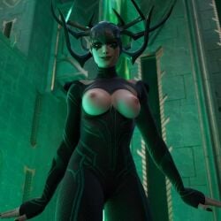 ai_generated breastless_clothes breastless_clothing breasts breasts_out clothed clothed_female clothing edit edited female female_only fortnite fortnite:_battle_royale hela looking_at_viewer marvel marvel_comics mostly_clothed mostly_clothed_female nude_edit nude_filter public public_nudity solo solo_female topless_dress