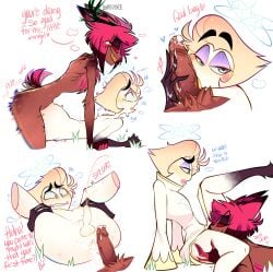 alastor_(hazbin_hotel) anal anal_sex angel blowjob cum cum_in_ass cum_in_pussy cum_on_body deer_tail gay hazbin_hotel lucifer_morningstar_(hazbin_hotel) male/male male_penetrating penetration penis penis_in_ass virgin