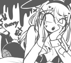 big_ass big_breasts bunny_ears bunnysuit fishnets friday_night_funkin leotard long_hair monochrome sarvente_(dokki.doodlez) sketch tagme yume0534